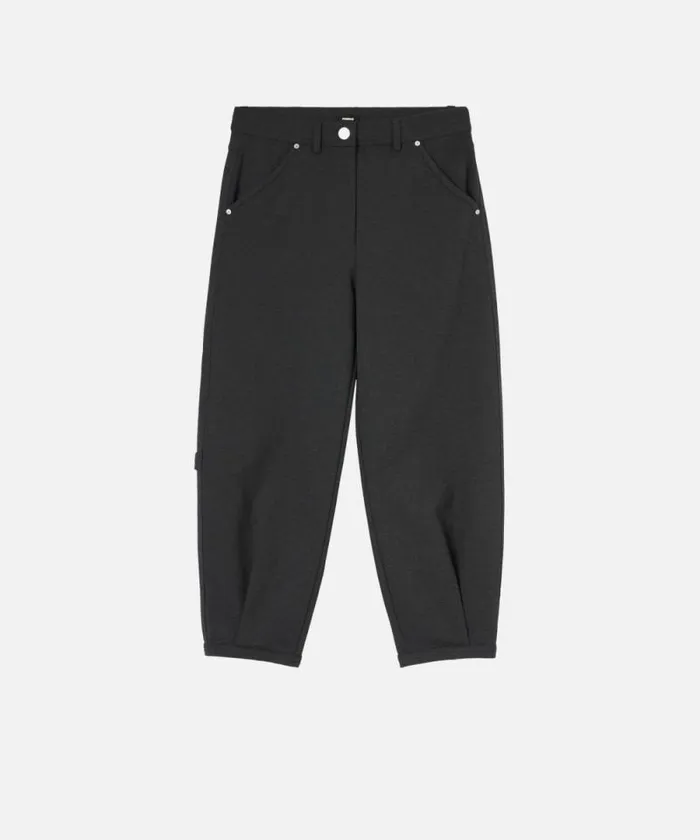 Women Trousers Pinko Wideleg Workwear Trousers With Pockets Greycrow Women Trousers Pinko Wideleg Workwear Trousers With Pockets Greycrow