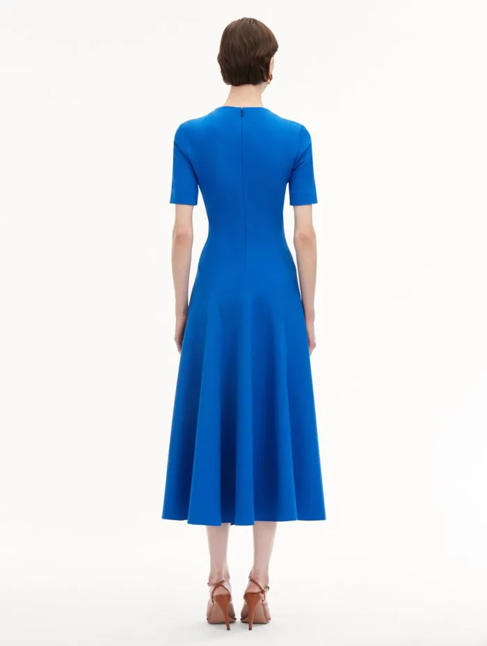 Women Wave Detail Midi Dress Lapis Oscar De La Renta Dresses Women Wave Detail Midi Dress Lapis Oscar De La Renta Dresses