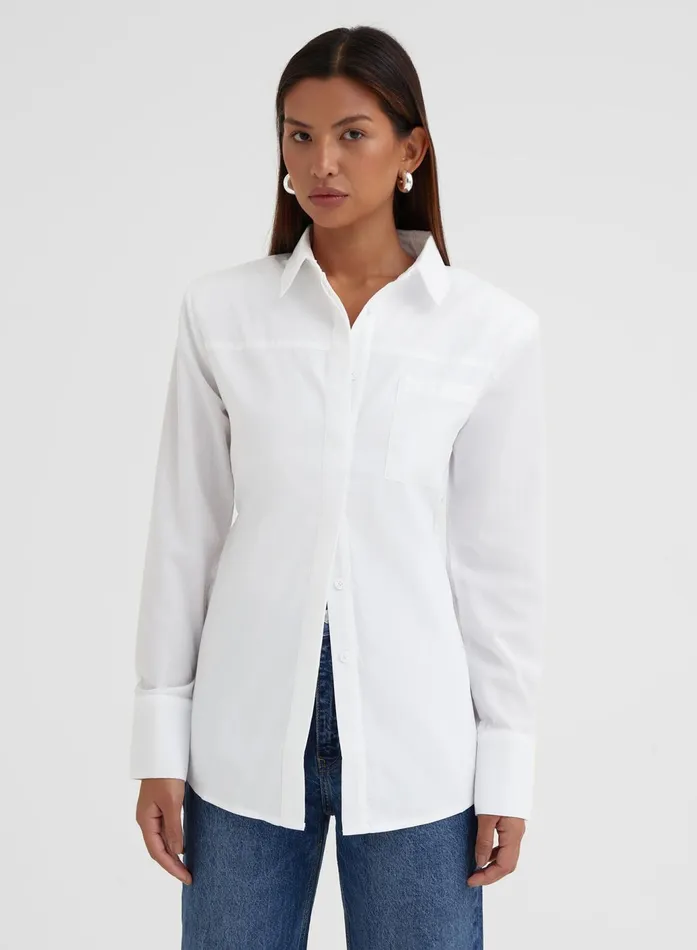 Women White Open Tie Back Shirt 8211 Vienna 4th and Reckless Tops