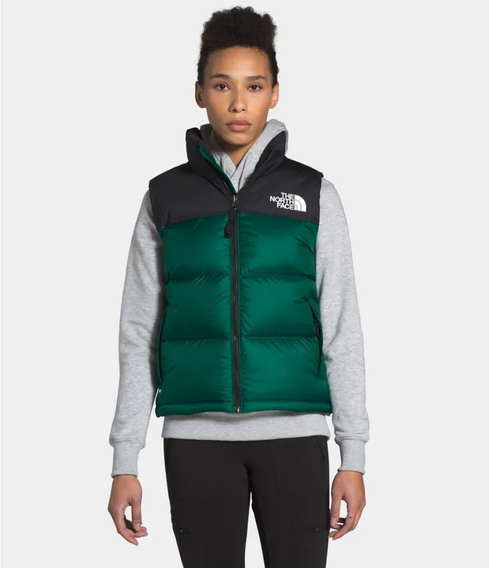 Womens 1996 Retro Nuptse Vest Evergreen The North Face Insulated and Down Jackets