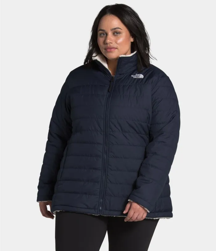 Womens Plus Mossbud Insulated Reversible Jacket Aviator Navyvintage White The North Face Insulated and Down Jackets