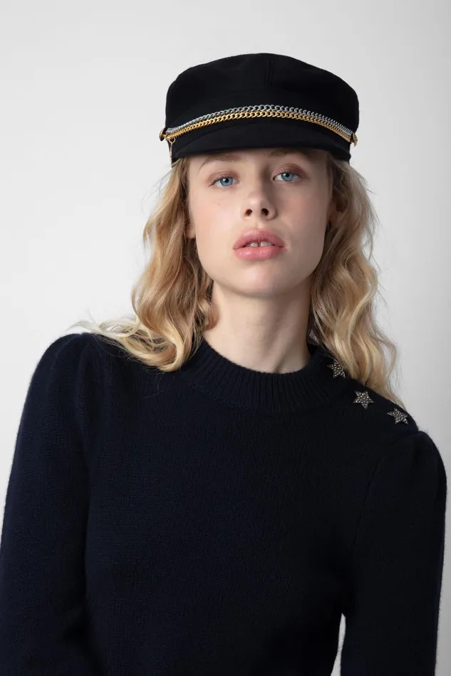 Zadig and Voltaire Hats ROCK CHAIN HAT BLACK 8211 WomenMen Zadig and Voltaire Hats ROCK CHAIN HAT BLACK 8211 WomenMen