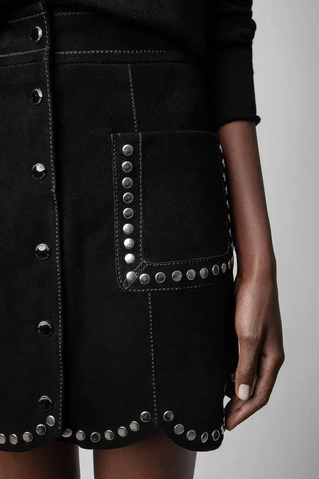 Zadig and Voltaire Skirts and Shorts JASIA STUD SKIRT BLACK 8211 Women Zadig and Voltaire Skirts and Shorts JASIA STUD SKIRT BLACK 8211 Women