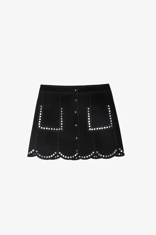 Zadig and Voltaire Skirts and Shorts JASIA STUD SKIRT BLACK 8211 Women Zadig and Voltaire Skirts and Shorts JASIA STUD SKIRT BLACK 8211 Women